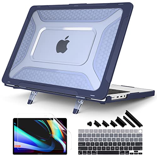 Batianda Extreme Heavy Duty Case for MacBook Pro 14" 2026-2021, Navy Blue | Fits M5/M4/M3/M2/M1 Pro Max Chip, Honeycomb Rugged Matte Shell with Shock-absorbing Corners, Max Cooling & Stability - color: S-Navy Blue