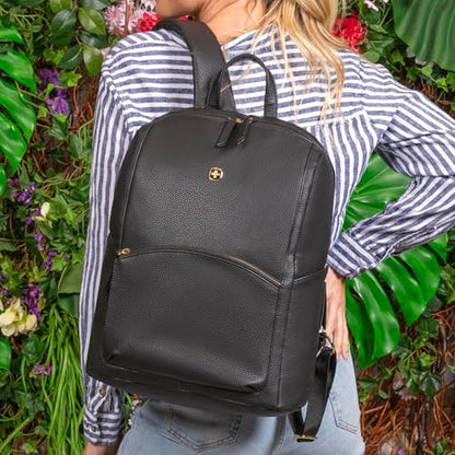 SwissGear Serenity Luxe Women's Laptop Backpack, Laptop Bag Fits Most 13-Inch Laptops, Black, 16 Inches - color: Black