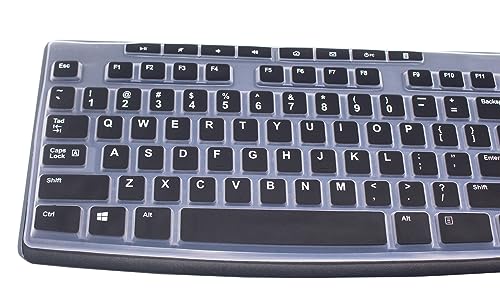Ultra Thin Desktop PC Silicone Keyboard Cover Skin Protector Compatible for Logitech MK295 MK275 MK270 Wireless Keyboard, Logitech K200 K260 K270 MK200 MK260 Keyboard - Black - color: Black