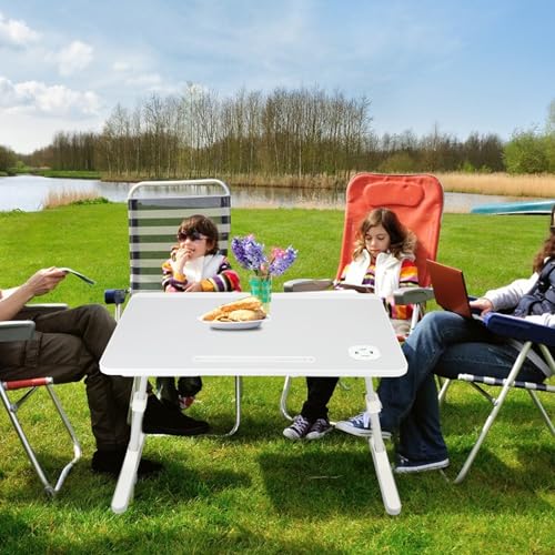 Laptop Bed Tray Table, Height Angle Adjustable Laptop Bed Stand, Portable Laps Desk with Foldable Legs Foldable Laps Tablet Table for Sofa Couch Grey - color: Gray