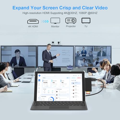 Surface Pro 6/Pro 5/Pro 4 Docking Station USB Hub with HDMI - Surface Pro 4/5/6 Accessories dongle SD Micro Card Memory Card Readers Dock, Surface Pro 4K HDMI Adapter with 1 x USB3.0 + 2 x USB2.0 Port - style: For Surface Pro 4/5/6