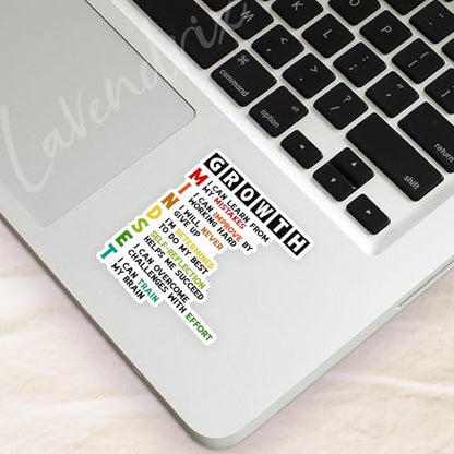 (3pcs) Growth Mindset Meaning Sticker Funny Motivational Sayings Inspirational Quotes Vinyl Decal for Tumbler Laptop Car Water Bottles Books Phone - Size 3x2.7