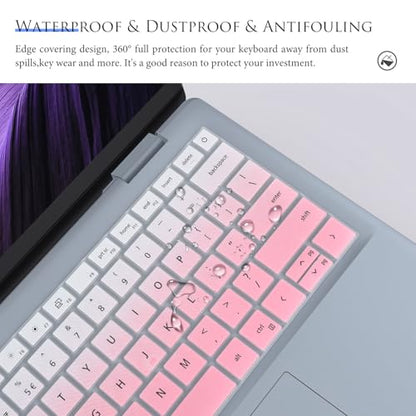 Keyboard Cover Compatible with Dell 14 Plus 2-in-1 Laptop DB04255 DB04250-14 inch, Dell 14 Plus Laptop DB14255 DB14250 Keyboard Skin Protector - Gradual Pink - color: Gradual Pink
