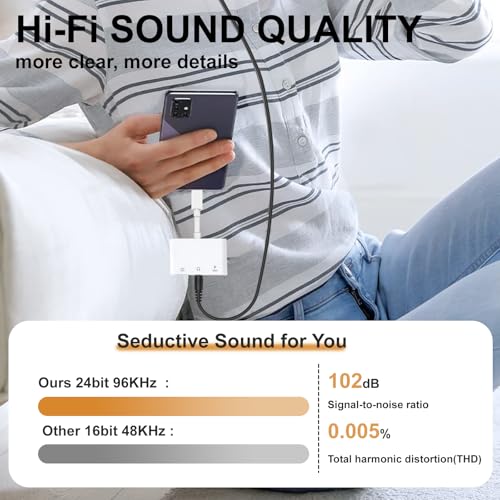 Aux to USB C to USB Adapter, 3-in-1 USB OTG Adapter with USB C to 3.5mm Audio Adapter and 60W PD Fast Charging Port, Compatible with iPhone15/16/17, iPadPro, MacBook, Galaxy S23 and More