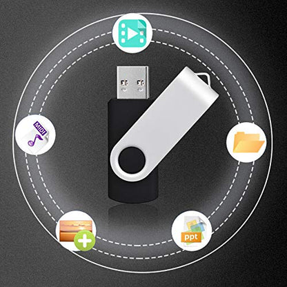 KEXIN 16GB Flash Drive 10 Pack Bulk Thumb Drive Memory Stick for Data Storage, Black - size: USB 2.0-16G, style: 10 Pack