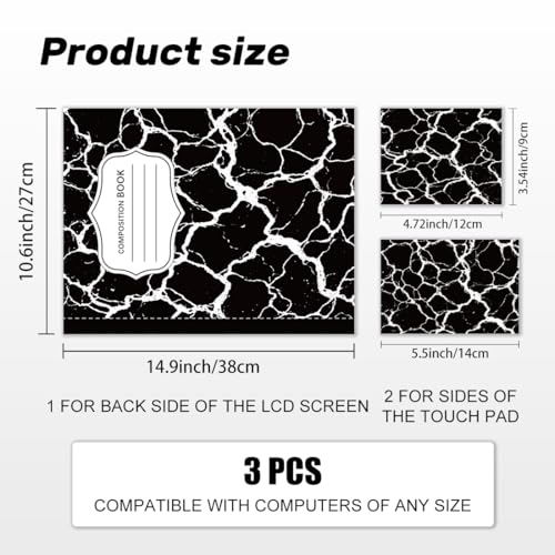 Laptop Skin Sticker Decal PVC Vinyl Sticker Notebook PC Protector Waterproof Scratch Resistant Laptop Skin for 12.1 13 13.3 13.6 14 15 15.3 16 Inch Black White Style - color: Classic