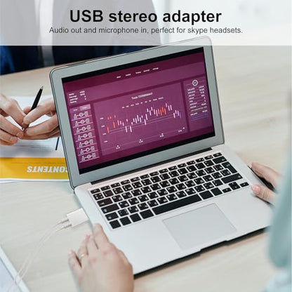 BESPORTBLE Channel External USB Sound Card with Microphone and Headphone Jack Aluminum Alloy USB Audio Adapter for Laptop Plug and Play No Driver Needed Dynamic Surround Sound