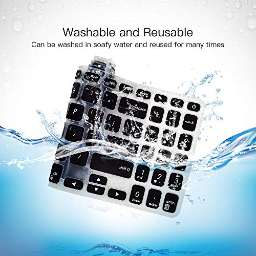 ImComor Keyboard Cover For Asus VivoBook F512DA F512FA F512JA X512FA X512DA X515JA S512 S530UA S530FA 15.6 Inch Laptop Accessories, Black