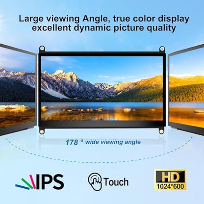 10.1 Inch Touchscreen for Raspberry Pi,1280 * 800,HDMI USB-C(Dark) | 5-point touch,Quick response,Dual-Speaker,16:10,178°viewing angle,400nits,1500:1,VESA,72%NTSC,IPS - color: dark