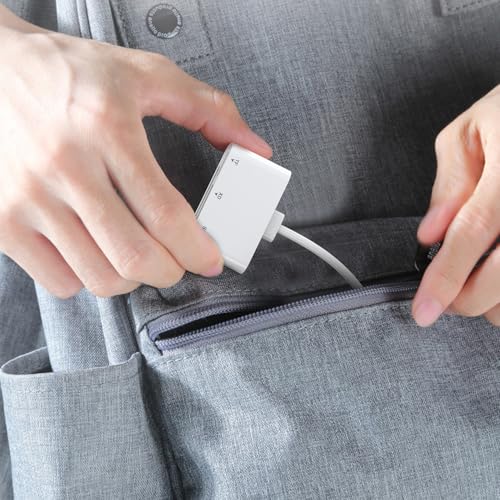 XD Card Reader, 3-in-1 SD/TF/XD Card Adapter - Lightning + USB A + USB C SD Card Reader Plug & Play, OTG Memory Card Reader for iPhone 17/16/15/14/iPad/PC/Android