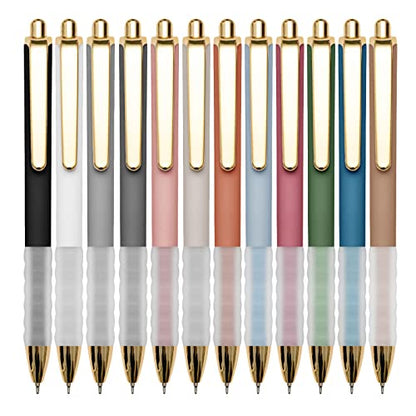 Linbsunne Ballpoint Pens Black Medium Point 1mm Pen with Super Soft Grip Ball Point Pen for Men Women Retractable Pens - color: Black