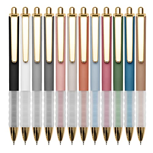 Linbsunne Ballpoint Pens Black Medium Point 1mm Pen with Super Soft Grip Ball Point Pen for Men Women Retractable Pens - color: Black
