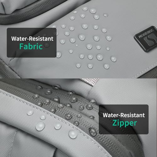 Expandable Business Backpack with 17" Laptop Compartment - Waterproof, Airline Approved, 33L-42L Capacity, for Work & Travel, Gray - color: Gray
