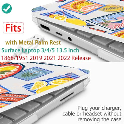 Case for Surface Laptop 5/4/3 13.5", Post Stamps | Hard Shell Case with Keyboard Cover & Screen Protector. Fits Surface Laptop 5/4/3 13.5" Metal Palm Rest Models 1951/1868. - color: Post Stamps