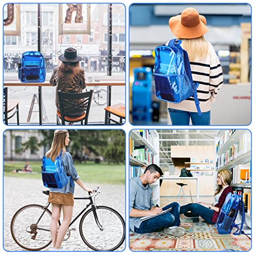 Clear Backpack Heavy Duty TPU Transparent Backpack for Sports,Work,Security Travel. - color: Blue