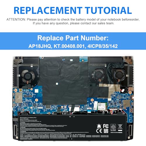 AP18JHQ Laptop Battery Replacement for Acer ConceptD 7 CN715-71 CN715-72G CN715-73G Pro CN715-71P CN715-72P Ezel CC715-71 Pro CC715-71 CC715-71P CC715-72P Predator Triton 500 PT515-51 PT515-52 - size: AP18JHQ 14.76 × 5.12 × 0.98 in