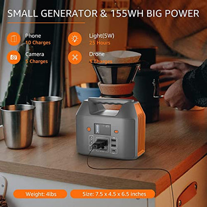 EnginStar Power Bank with AC Outlet 150W 110V Laptop Power Bank, 155Wh/ 42000mAh Battery Bank, Lithium Ion Power Supply for Emergency Camping - color: Orange
