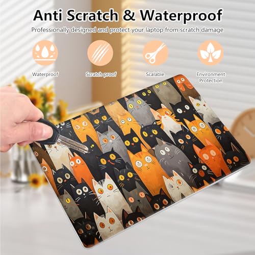 Laptop Skin Sticker Decal 15.6 Inch,12 13 13.3 14 15 15.6 in Laptop Netbook Skins for Notebook,Art Decal Removable Waterproof Scratch Resistant,Universal Vinyl Cover,Cute Cartoon Cat - color: Cute Cartoon Cat