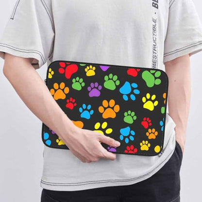 Laptop Sleeve Bag 15.4 15.6 Inch,Colorful Dog Paw Print Protective Polyester Computer Cases Laptop Cover Briefcase Bag Tablet Travel Cover - color: LPS-019