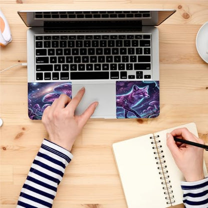 Universal Laptop Skin, DIY Cut-to-Fit Vinyl Cover Compatible with HP, Dell, Lenovo, Mac (13.3" to 15.6"), Anti-Scratch, No Residue & Bubble-Free Protective Decal Sticker, Galaxy Fox Mushroom - color: Galaxy Fox Mushroom