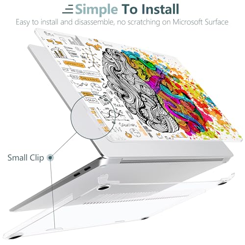 Batianda Case for Microsoft Surface Laptop 13 inch 2025 2026,Creative Brain | Fits Model 2095, Artistic Patterns Ultra-Slim Lightweight Scratch-Resistant Hard Shell with Professional Protection - color: Brain