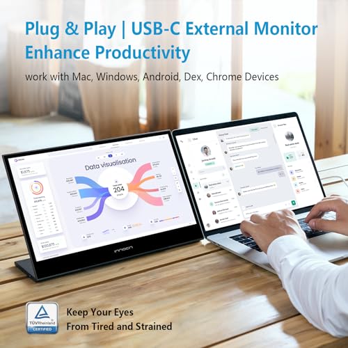 INNOCN 15.6 inch Portable Monitor Touchscreen | 1080P | HDMI, USB C HDMI | for MacBook, Windows, Tablets, Android, Chrome, PS4, Switch, Mini PC | 400Nits | 100% sRGB - style: with Foldable Stand