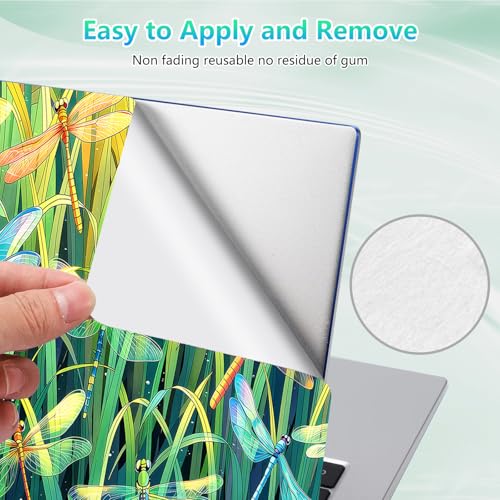 Laptop Skin Sticker Decal 12"-15.6" Universal Laptop/Notebook/Netbook Vinyl - Waterproof Scratch Resistant,Fits HP Dell Lenovo MacBook,2 Free Wrist Pads,Easy Apply & Remove,Dragonfly Thicket - color: Dragonfly Thicket