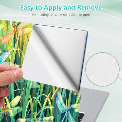 Laptop Skin Sticker Decal 12"-15.6" Universal Laptop/Notebook/Netbook Vinyl - Waterproof Scratch Resistant,Fits HP Dell Lenovo MacBook,2 Free Wrist Pads,Easy Apply & Remove,Dragonfly Thicket - color: Dragonfly Thicket