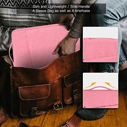 Laptop Case 13.3 inch, 13 inch Laptop Sleeve Compatible with HP Acer ASUS, Dell Latitude, Waterproof Carrying Case with Pockets&Handle, Pink - color: Pink, size: 13.3-13.6 Inch