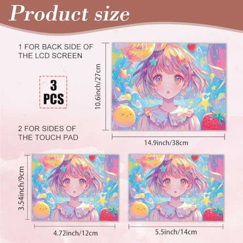PLIGREAT Kawaii Girl Laptop Skin Sticker Decals Fits 12" 13" 13.3" 14" 15 inch Laptop Cute Universal Removable Vinyl Notebook Cartoon Art Protector Netbook PC Cover Decal - color: Kawaii Girl