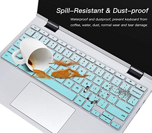 Keyboard Cover for Lenovo Chromebook Flex 5 5i 13" / Chromebook Flex 3 11 / IdeaPad 3 Chromebook 11.6 / Lenovo Spin X360 2-in-1 Chromebook/Chromebook C330 C340 100e 300e 500e 11.6, Ombre Mint - color: Ombre Mint