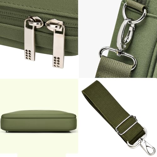 CAAORDKSO Laptop Case Sleeve 15.6 16 inch, Shockproof Protective Laptop Cover Briefcase Carrying Computer Bag Compatible with Lenovo 15.6-16 Inch Dell HP Acer LG ASUS Chromebook Notebook, Army Green - color: Army Green, size: 15.6-16 Inch