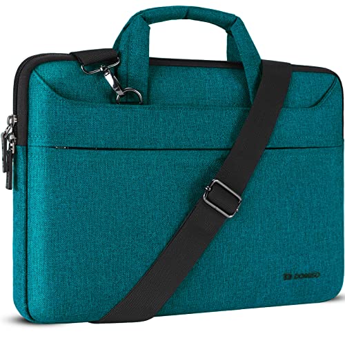 DOMISO 17.3 inch Laptop Messenger Shoulder Bag Tote Bag for Women for Men,Business Travel Work Computer Bag Chromebook Case Briefcase,Compatible with 17 inch HP Dell Lenovo ASUS, Teal - color: Teal, size: 17 - 17.3 Inch