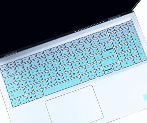 Keyboard Cover for 2024 2023 Dell Inspiron 15 5510 5515 7510 3510 3511 3515 3520 3525 3530 3535, 2025 Dell 15 Laptop DC15250 DC15255, Dell Vostro 15 3510 5510 5515 Keyboard Protector Skin, Ombre Mint - color: Ombre Mint