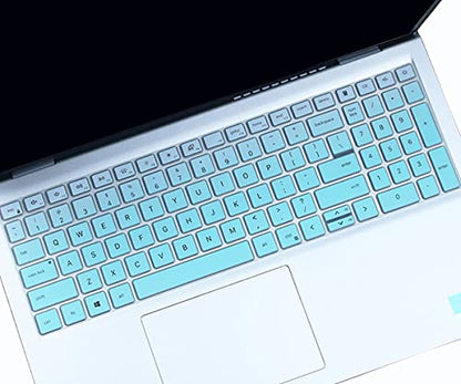 Keyboard Cover for 2024 2023 Dell Inspiron 15 5510 5515 7510 3510 3511 3515 3520 3525 3530 3535, 2025 Dell 15 Laptop DC15250 DC15255, Dell Vostro 15 3510 5510 5515 Keyboard Protector Skin, Ombre Mint - color: Ombre Mint