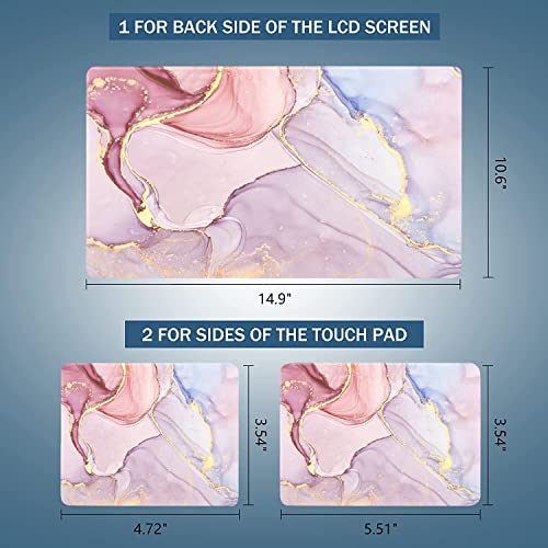 Laptop Skin Sticker Decal 15-15.6 Inches, Universal Reusable Vinyl Sticker for 12.1 13 13.3 14 15.4 Inches Netbook/Notebook PC, Waterproof & Scratch-Resistant (Colorful Marble) - color: Colorful Marble