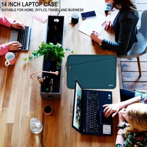 Laptop Sleeve 14 inch, Traveling Water Resistant Laptop Case with Pocket, Shockproof Protective Carrying Notebook Cover Bag Compatible for 14 Inch MacBook Air/Pro, HP, Lenovo, Dell, ASUS, Acer, Cyan - color: Cyan, size: 14 Inch