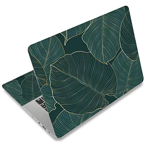 DINKY Laptop Skin Sticker Decal, 12" 13" 13.3" 14" 15" 15.4" 15.6 inch Laptop Universal Reusable Vinyl Skin Stickers Cover Art Decal Notebook PC Personalized Protector-Green Leaf - color: Abstract Marble