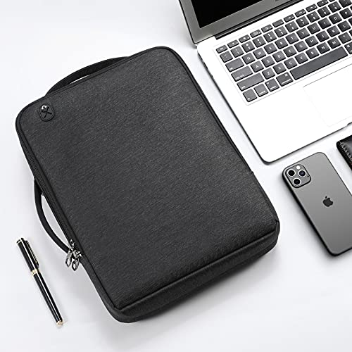 FINPAC 14-inch Laptop Shoulder Bag, Protective Computer Carrying Case Compatible with 15.3" MacBook Air M5/M4/M3/M2, 15-16" MacBook Air/Pro, Surface Laptop/Book, 14" HP/Dell/Acer/Chromebook, Black - size: 14-inch