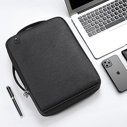 FINPAC 14-inch Laptop Shoulder Bag, Protective Computer Carrying Case Compatible with 15.3" MacBook Air M5/M4/M3/M2, 15-16" MacBook Air/Pro, Surface Laptop/Book, 14" HP/Dell/Acer/Chromebook, Black - size: 14-inch