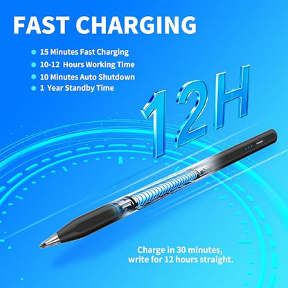 Galaxy Tab A11+ Stylus Pen for Samsung Table A11/A9+/A9 Drawing Stylus for Android Tablets, Precise Writing Pencil,Fast Charging,Auto Sleep,Button on/Off (Black) - color: black