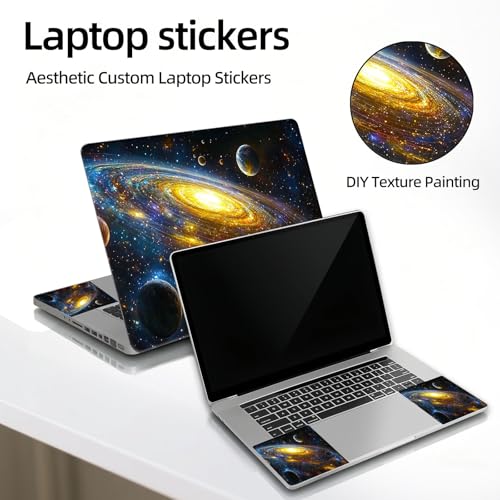 Universal Laptop Skin Sticker Decal, 12"-15.6" Aesthetic Vinyl Wrap, Nebula Planets Waterproof Notebook Cover Art Protector for MacBook HP Dell Lenovo, Fits 13" 14" 15" 15.6" - color: Nebula Planets