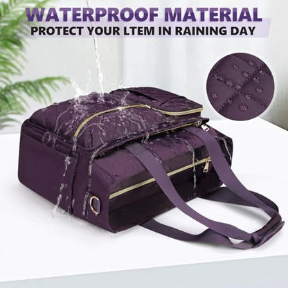 SDYSM Teacher Tote Bag 15.6 inch Laptop Bag Work Bags for Women Nurse Tote Professional Computer Messenger Shoulder Bags Laptop Briefcase for Office, College, Nursing, Purple - color: Dark Purple
