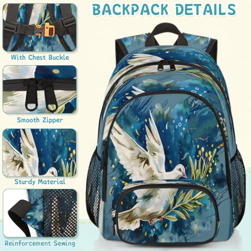 Bird Laptop Backpack for Women Men, 18.3 Inch Travel Work Backpacks, Pigeon Waterproof Computer Casual Daypack Nurse Teacher Bags - color: Multicolor 16