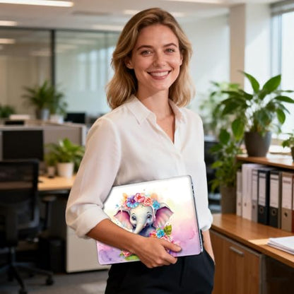 Universal Laptop Skin Sticker Decal for 11.6”12" 13" 13.3" 14" 15" 15.4" 15.6" Reusable Waterproof Scratch-Scratch Resistant Protective Vinyl Laptop Notebook Skin Stickers - Baby Elephant Flowers - color: Baby elephant flowers