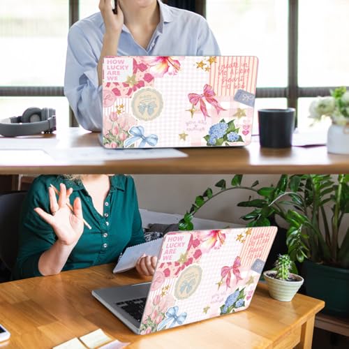 for MacBook Neo Case 13 inch 2026 A18 Pro (A3404), Anti-Scratch Protective Pattern Hard Shell Case, Trendy Laptop Cover with Keyboard Cover+Screen Film+Trackpad Film,Pink Bow Whimsy ﻿ - color: Pink Bow Whimsy