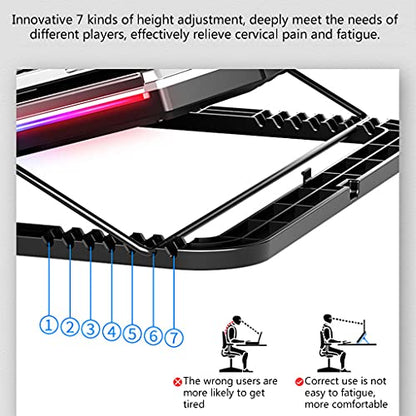 Laptop Stand with Cooling Notebook Pad Portable Bracket RGB Light Effect for Gaming Notebook Computer Cooling Bracket