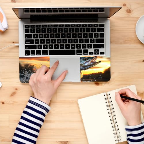 Universal Laptop Skin, DIY Cut-to-Fit Vinyl Cover Compatible with HP, Dell, Lenovo, Mac (13.3" to 15.6"), Anti-Scratch, No Residue & Bubble-Free Protective Decal Sticker, Bass Fishing Sunset - color: Bass Fishing Sunset