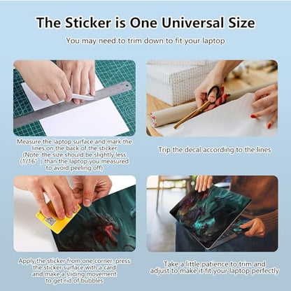 Universal Laptop Skin Sticker with 2 Wrist Pad Skins, Waterproof Scratch Resistant Vinyl Laptop Cover Decal, Cut to Fit for 11–15.6 Inch MacBook HP Dell Lenovo, Fierce Dragon - color: Fierce Dragon