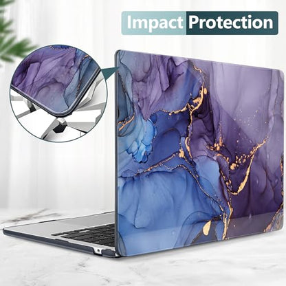 DONGKE for MacBook Air 13 Inch Case M5 2026 M4 2025 M3 M2 2024-2022 A3449 A3240 A3113 A2681, Plastic Hard Shell & Keyboard Cover & Screen Film for MacBook Air 13.6 Inch Case - Abstract Marble - color: Abstract Marble